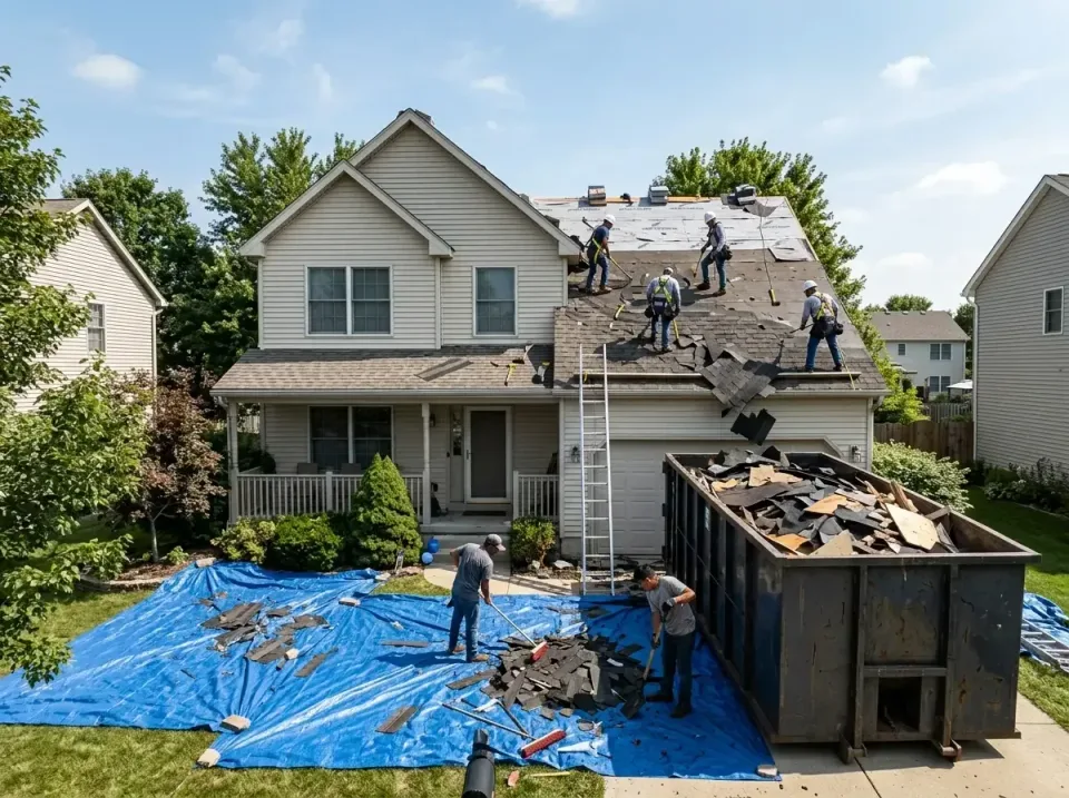 roof-replacement-debris-remova-004 — frequently asked questions, Cheapest Dumpster Rentals in South Jacksonville, IL